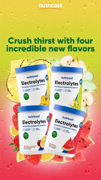 electrolyte powder, hydration supplement, sports drink mix, electrolyte drink, workout supplement, fitness nutrition, hydration powder, new arrival, product launch, minimalist, fresh, energetic, yellow, red